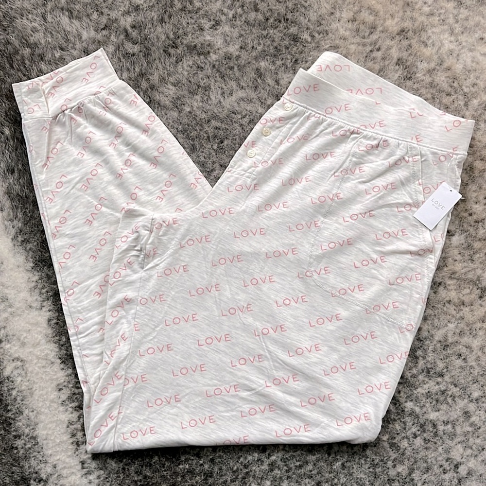 Gap Truesleep Modal Scripted LOVE Print Joggers Large